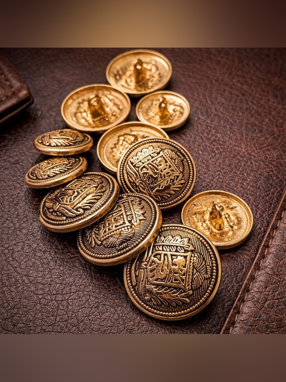 30 Pieces Black Gold Metal Blazer Button Set 15mm 20mm 25mm